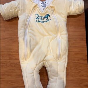 Baby Merlin's Magic Sleepsuit - Soft Yellow